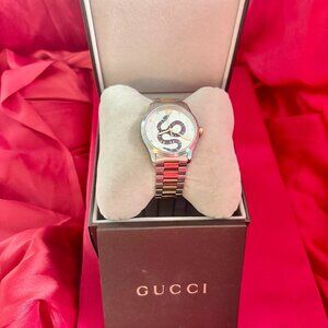 Unisex Gucci - G Timeless Snake Motif two tone watch 38mm New with tag and box